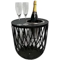 Cootab Cooler Table 4-In-1, Schwarz, Kunststoff, Metall, Rund,rund, 45x45x45 cm, Wohnzimmer, Wohnzimmertische, Beistelltische
