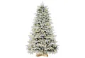 Salcar Künstlicher Weihnachtsbaum mit LED-Beleuchtung Tannenbaum Künstlich mit Licht mit Echtholzständer, Fichte, 180 cm Christbaum mit 908 Spritzguss-Zweige, 330 LEDs, Schnee-Effekt