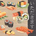 Servietten 33x33 cm Sushi