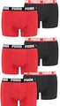 PUMA 6 er Pack Boxer Boxershorts Men Herren Unterhose Pant Unterwäsche, Farbe:786 - Red/Black, Bekleidungsgröße:S