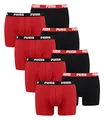 PUMA 8 er Pack Boxer Boxershorts Men Herren Unterhose Pant Unterwäsche, Farbe:786 - Red/Black, Bekleidungsgröße:S