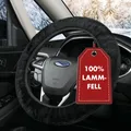 Lenkradbezug aus 100% Lammfell – Auto Lenkradschutz Winter, Fell Lenkradbezug...