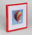 IDEAL TREND Bilderrahmen mit Klarglas quadratisch fotorahmen Kunststoff Posterrahmen Vintage Collage Picture Frame New Lifestyle: Farbe: Rot | Format: 50x50