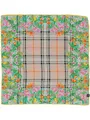 FRAAS Nickituch Damen aus 100% reiner Seide - Seidentuch kariert mit Dschungel-Muster - 51 x 51 cm - Powder Mint