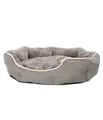 Dehner Lieblinge Hundebett und Katzenbett Sammy, oval, ca. 57 x 52 x 14 cm, Polyester, grau