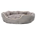 Dehner Tierbett Sammy, oval, grau, versch. Größen, hochwertiges Hundebett/Katzenbett, mit herausnehmbarem Liegekissen