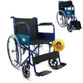 Rollstuhl Faltbar Mobiclinic Sitzfläche 46 cm Handbremse feste Arme und klappbare Fußstützen Farbe blau/schwarz Alcázar - Blau