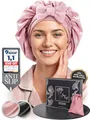 Jamé beauty® Seidenhaube zum Schlafen - 100% Maulbeerseide I Schlafhaube Seide - Idealer Schutz vor Frizz, Haarbruch & Knoten I Silk Bonnet mit Kinnriemen für extra Halt I Doppellagige Schlafmütze