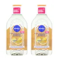 2 x NIVEA Mizellenwasser Energy Gesicht Augen Lippen  Alle Hauttypen je 400ml