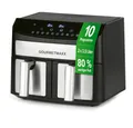 GOURMETmaxx Heißluftfritteuse Doppelkammer-Heißluftfritteuse 2x 3,5L - Edelstahl, 2400 W, Airfryer mit Synchro-Garzonen, Timerfunktion & Touchdisplay