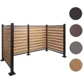 Alu Mülltonnen-Zaun HWC-K57, Mülltonnenverkleidung, Holzoptik erweiterbar 130x206x110cm ~ hellbraun