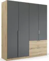 rauch Drehtürenschrank Kleiderschrank Schrank Garderobe Ankleide DARK&WOOD BY QUADRA SPIN (Breiten: 181/226/271 cm, Höhe 210 cm) im Industrial Style mit Metallgriffstangen