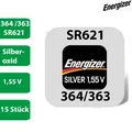 15 x Energizer 364 / 363 Uhrenbatterien 1,55 V SR621SW SR621W AG1 Knopfzelle
