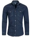Rock Creek Jeanshemd Herren Jeanshemd Dunkelblau H-200A
