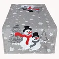 Raebel OHG Table Runner Embroidery Snowmen Tablecloth Christmas Decoration Christmas Tablecover (40 x 140 cm)