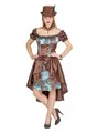 Steampunk Salondame Kostüm - Glanzvolles Kleid im viktorianischen Stil Größe: