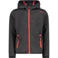 CMP ERROR:#N/A Kinder-knit-tech-jacke Knit-Tech Kinder Jacke Mit Fester Kapuze, Nero-Campari, 128 EU