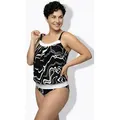 Ulla Popken Soft-BH Tankini Linienmuster Softcups Träger verstellbar schwarz 54/56