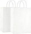15 Weiße Papiertragetaschen 32x26x12CM, Geschenktüten für Weihnachten & Feiern