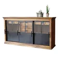 Sideboard Industrial Design HOXT 180cm breit massiv Mangoholz & Eisen Anrichte