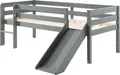 Vipack Spielbett Pino, Kiefer massiv, Liegefläche 90/200, Made in Europe (inkl. Leiter, Absturzschutz, 2 Farben zur Auswahl), inkl. Rolllattenrost, wahlweise mit oder ohne Rutsche