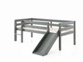 Natur24 Kinderbett Kojen-Spielbett 90 x 200 cm Rutsche Kiefernholz Grau
