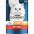 Gourmet Perle Erlesene Streifen Katzenfutter nass, mit Rind, 26er Pack (26 x 85g)