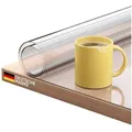 Björn&Schiller Tischdecke Transparent Tischfolie 2mm – Schutzfolie für Tisch, abgeschrägte Kante (transparente Tischauflage – robust, zuschneidbar & pflegeleicht 1-tlg, 100x200 cm), hitzebeständig bis 55°C, wasserfest weiß 100 cm x 200 cm x 2 mm