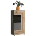 trendteam Sideboard Standschrank Kommode Freno, grau matt / Nox Oak, LED Beleuchtung braun|grau