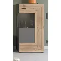 Mehrzweckschrank Freno (Vitrine 1-türig, 60 x 118 cm) Basalt grau und Eiche