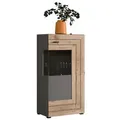 Drehtürenschrank Freno ca. 117x60 cm Nox Eiche/Grau