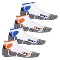 CFLEX Damen und Herren Running Funktions-Sneakersocken (4 Paar) Laufsocken- Weiss-Mix 35-38
