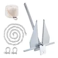 VEVOR Fluke-Anker 6kg Verzinkter Stahl Bootsankerkette Seil 2 Schnallen