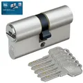 BASI Profilzylinder V55, Verschiedenschließend, diverse Längen, (Packung, 1-St), Doppelzylinder 30/45 mm, 6 Stiftzuhaltungen, 5 Schlüssel, Codekarte Doppelzylinder - 30/45 mm