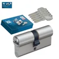 BASI | V55 Profil-Doppelzylinder 30/45 mm | Zylinderschloss mit 5 Wendeschlüssel und Codekarte | Bohrmuldenschlüssel | Pickingschutz & Anbohrschutz | Verschiedenschließend