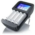 Aplic Batterie-Ladegerät 2700 mA, Universal 4-Schacht Batterielader geeignet für Typ AA / AAA NiMH Akkus - Schwarz