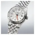 Herrenuhr, Automatikuhr GMT aus Edelstahl - Weißes Zifferblatt - Seiko Modell: SSK059K1