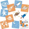 8 Stück Zeichenschablonen für Kinder / 15x15cm / KOSMOS - UNIVERSUM / Malen