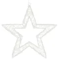 ECD Germany LED Stern Weihnachtsdeko Drahtstern Weihnachtsstern Dekostern für Weihnachten, Aufhängen Leuchtstern 1440 LEDs inkl. Timer für Innen & Außen Warmweiß weiß 50 cm