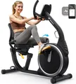 Liege-Heimtrainer für Zuhause, gelenkschonendes Fitnessbike bis 135 kg, Dual-Belt-Antrieb, ergonomischer Sitz mit Rückenlehne