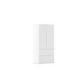 Rauch Möbel Costa, Kleiderschrank für Schlafzimmer, Kinderzimmer, Babyzimmer, Garderobe, Flur, 2-türig, 2 Schubladen, Push-to-Open, Zubehör Basic, Farbe Weiß, Breite 91 cm
