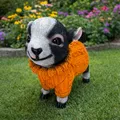 Gartenfiguren Süße Ziege mit Pulli - Tiere Deko Frühling Sommer - O 24 cm groß