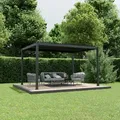 Ximax Aluminium Pergola Shade Beschattungssystem mit Lamellendach 300 x 400 cm