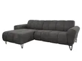 Beautysofa Ecksofa mit schwarzen Metallbeinen VOLARE MINI, mit modernem Design und hohem Sitzkomfort, ohne Schlaffunktion