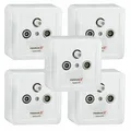 5x PremiumX Sat-Dose 3-Fach Enddose 1xSat 1xTV 1xRadio Aufputz Unterputz HDTV 4K
