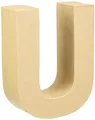 GLOREX 6 2029 121 - Papp - Buchstabe U, Buchstabe aus brauner Pappe, ca. 17,5 X 5,5 cm groß, zum bemalen und bekleben, für Serviettentechnik und Décopatch, ideal als Dekoration