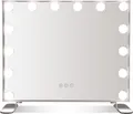 GOPLUS Hollywood Spiegel mit Beleuchtung, Schminkspiegel mit 14 dimmbaren LED-Lampen, 3 Lichtfarben, Make-up-Spiegel Kosmetikspiegel mit intelligenter Touch-Steuerung