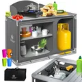 KESSER Mehrzweckschrank Campingschrank, Campingküche mit Aluminiumgestell, Grau - Typ F4