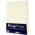 Buymax Spannbettlaken Jersey, 180 x 200 cm, Baumwolle, für Matratzen bis 25 cm Höhe, creme