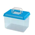 Ferplast Aquarium aus Kunststoff für Fische GEO Large Tank 6 L Behälter für Kleintiere Aquarium Terrarium Insekten Schildkröten, Robuster Kunststoff, 30 x 20 x 20,3 cm, blau